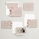 "Chalk Floral" - Wedding Invitations in Dove by Olivia Kanaley Inman - Invitation Suite