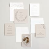 "leafy wreath" - Wedding Invitations in Taupe by Ghazal Ali - Invitation Suite