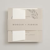 "leafy wreath" - Wedding Invitations in Taupe by Ghazal Ali - Assembled with Vellum Wrap and Wax Seal