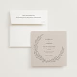 "leafy wreath" - Wedding Invitations in Taupe by Ghazal Ali - Invitation with Envelope