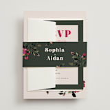 "Rose Garden" - Wedding Invitations in Magenta by Leah Bisch - Assembled with Belly Band