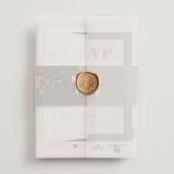"Rose Garden" - Wedding Invitations in Magenta by Leah Bisch - Assembled with Vellum Wrap and Wax Seal