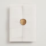 "Splendid" - Wedding Invitations in Ecru by Sandra Picco Design - Assembled with Vellum Wrap and Wax Seal
