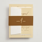 "Classic and Floral" - Wedding Invitations in Bark by Jen Ramsey - Assembled with Belly Band