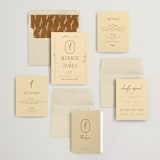 "Classic and Floral" - Wedding Invitations in Bark by Jen Ramsey - Invitation Suite