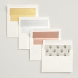 "Blockprint" - Wedding Invitations in Almond by Olivia Kanaley Inman - Envelope Liner Options