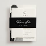 "Side by Side" - Wedding Invitations in Tuxedo by Orasie - Assembled with Belly Band