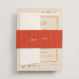 "Party On!" - Wedding Invitations in Sangria Spark by Zove Ahhh - Assembled with Belly Band