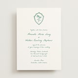 "Palm Tree Crest" - Wedding Invitations in Palm by Erika Firm - Front