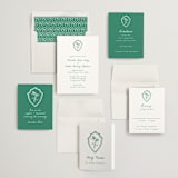 "Palm Tree Crest" - Wedding Invitations in Palm by Erika Firm - Invitation Suite
