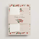 "Cherry Tomatoes" - Wedding Invitations in Tomato by Katharine Watson - Assembled with Belly Band