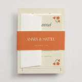 "Vintage Wildflowers" - Wedding Invitations in Coral by Morgan Kendall - Assembled with Belly Band