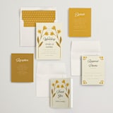 "Vintage Wildflowers" - Wedding Invitations in Yolk by Morgan Kendall - Invitation Suite