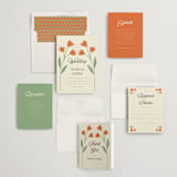 "Vintage Wildflowers" - Wedding Invitations in Coral by Morgan Kendall - Invitation Suite