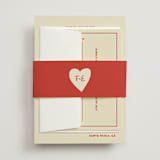 "Big Heart Wedding" - Wedding Invitations in Cherry by Ani Somi - Assembled with Belly Band