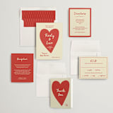 "Big Heart Wedding" - Wedding Invitations in Cherry by Ani Somi - Invitation Suite