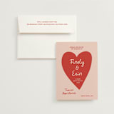 "Big Heart Wedding" - Wedding Invitations in Blush by Ani Somi - Invitation with Envelope