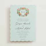 "Tropical Crest" - Wedding Invitations in Papaya by Susan Moyal - Front