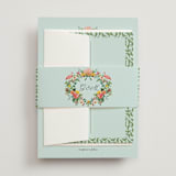 "Tropical Crest" - Wedding Invitations in Papaya by Susan Moyal - Assembled with Belly Band