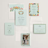 "Tropical Crest" - Wedding Invitations in Papaya by Susan Moyal - Invitation Suite