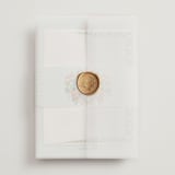 "Tropical Crest" - Wedding Invitations in Papaya by Susan Moyal - Assembled with Vellum Wrap and Wax Seal