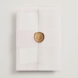 "palmetto" - Wedding Invitations in Cherry Blossom by Ellen Schlegelmilch - Assembled with Vellum Wrap and Wax Seal