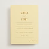 "Vintage Label" - Wedding Invitations in Butter by Nazia Hyder - Front