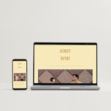 "Vintage Label" - Wedding Invitations in Butter by Nazia Hyder - FREE Wedding Website