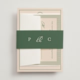 "Scripted" - Wedding Invitations in Emerald by Creo Study - Assembled with Belly Band