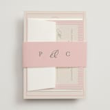"Scripted" - Wedding Invitations in Peony by Creo Study - Assembled with Belly Band