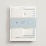 "Scripted" - Wedding Invitations in Capri by Creo Study - Assembled with Belly Band