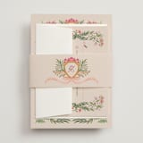 "Garden Heirloom" - Wedding Invitations in Peony by Elly - Assembled with Belly Band