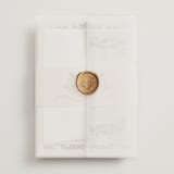 "Garden Heirloom" - Wedding Invitations in Garden by Elly - Assembled with Vellum Wrap and Wax Seal