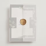 "Forest Finds" - Wedding Invitations in Emerald by Susan Moyal - Vellum Wrap with Wax Seal