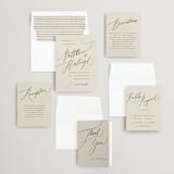"Tilted Script" - Wedding Invitations in Ivory by Hannah Williams - Invitation Suite