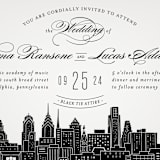 "Big City - Philadelphia" - Wedding Invitations in Light Taupe by Hooray Creative - Close-Up