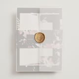 "Beauties" - Wedding Invitations in Noir by Lori Wemple - Assembled with Vellum Wrap and Wax Seal