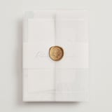 "Tidal Wave" - Wedding Invitations in Aqua by Hooray Creative - Assembled with Vellum Wrap and Wax Seal