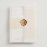 "Bocce" - Wedding Invitations in Melon by Megan Davis - Assembled with Vellum Wrap and Wax Seal
