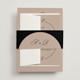 "Initials Circle Arch" - Wedding Invitations in Latte by FRANI - Assembled with Belly Band