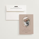 "Initials Circle Arch" - Wedding Invitations in Latte by FRANI - Invitation with Envelope