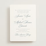 "Empire" - Wedding Invitations in Dusty Blue by Jennifer Postorino - Front