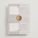 "Garnet" - Wedding Invitations in Walnut by Olivia Kanaley Inman - Assembled with Vellum Wrap and Wax Seal