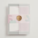 "Miami" - Wedding Invitations in Bird of Paradise by Ashley DeMeyere - Assembled with Vellum Wrap and Wax Seal