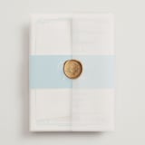 "darby" - Wedding Invitations in Azure by Kelly Watkins - Assembled with Vellum Wrap and Wax Seal