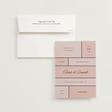 "Modern Squares" - Wedding Invitations in Flamingo by FRANI - Invitation with Envelope