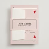 "Red Hearts" - Wedding Invitations in Dusty Rose by Helena Vitto - Assembled with Belly Band