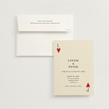 "Red Hearts" - Wedding Invitations in Champagne by Helena Vitto - Invitation with Envelope