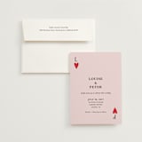 "Red Hearts" - Wedding Invitations in Dusty Rose by Helena Vitto - Invitation with Envelope