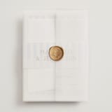 "Stripes" - Wedding Invitations in Wave by Kelly Watkins - Assembled with Vellum Wrap and Wax Seal